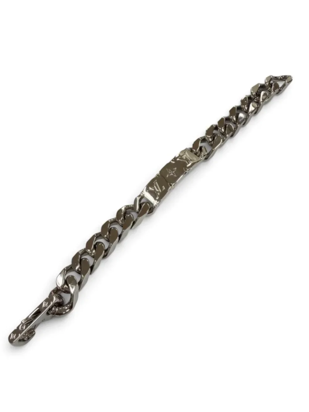 Louis Vuitton Monogram Chain Bracelet Silver M Box Included